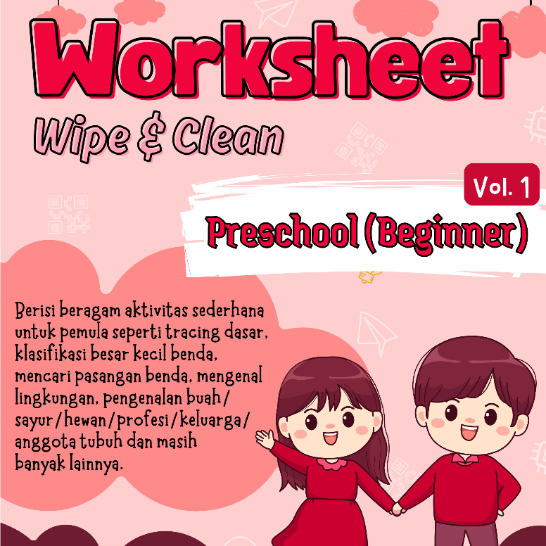 

✨BUKUNYA NAYU✨ VOL 1 (Preschool/Beginner) - Worksheet Wipe and Clean Anak Usia 2 3 4 5 Tahun