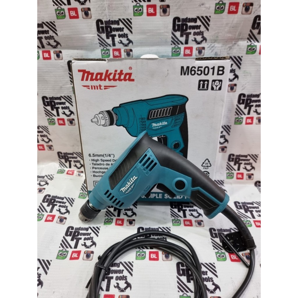Mesin Bor Besi Kayu Mesin Bor Tangan 6.5mm Makita M6501B M 6501B