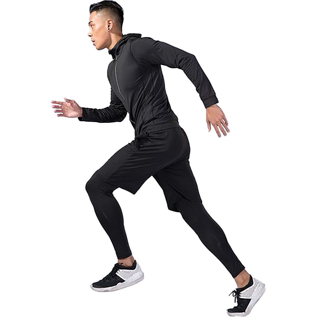 2 in 1 Paket Setelan Manset Lejing pria on set olahraga renang