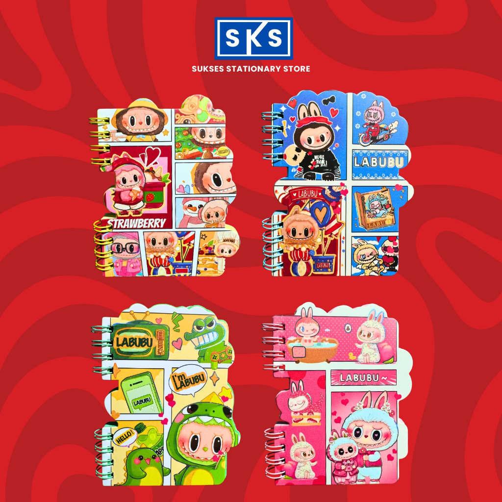 

Notebook Spiral A6 Labubu Capybara Character mix Buku Catatan A6 Tulis Buku Notes Kecil Lucu