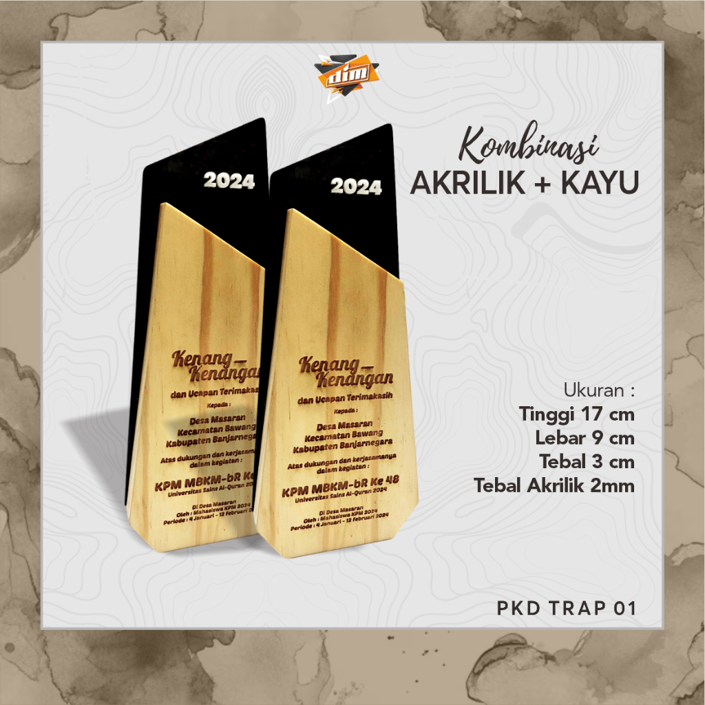 PLAKAT TRAP / PLAKAT TRAP KOMBINASI AKRILIK & KAYU / PLAKAT TRAP POLOS