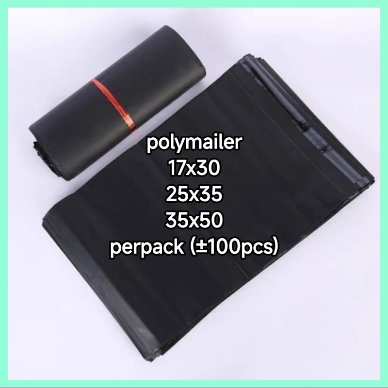 

PERPAK ±100PCS PLASTIK POLYMAILER 17X30 25X35 35X50 PACKING HITAM