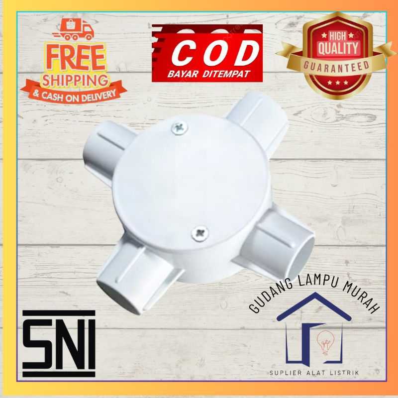 Sambungan Pipa Kres dus Cabang 4 20mm T Dus Cabang 4 Kres dus 20mm T dus 4lubang Kres dus 4 lubang K