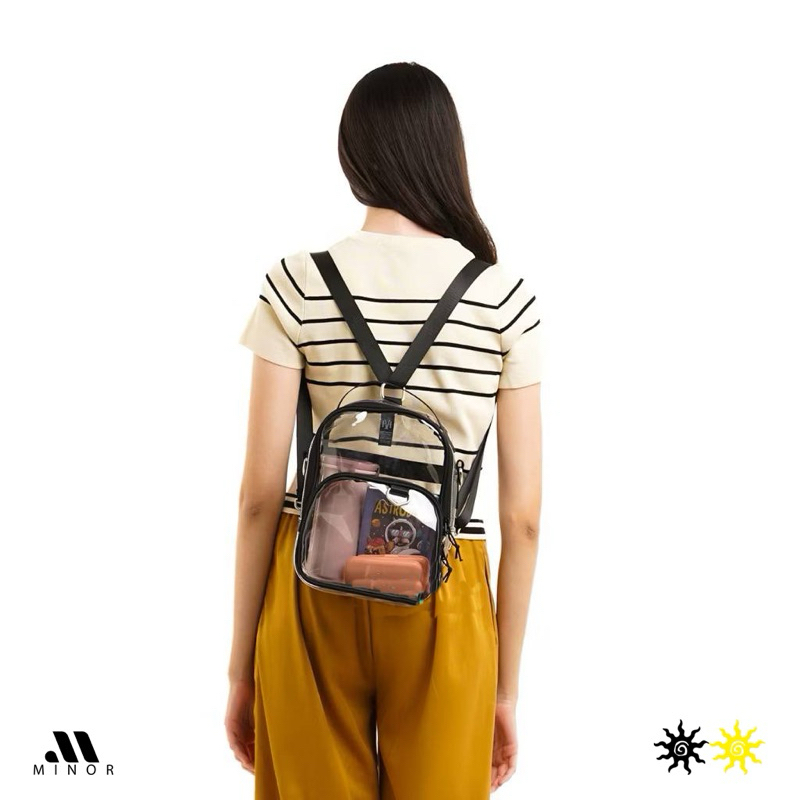 Premium Sling Bag 3in 1 - Travolt - Tas PVC Selempang ransel Transparan 3 Warna  - Tas PVC Mika teba