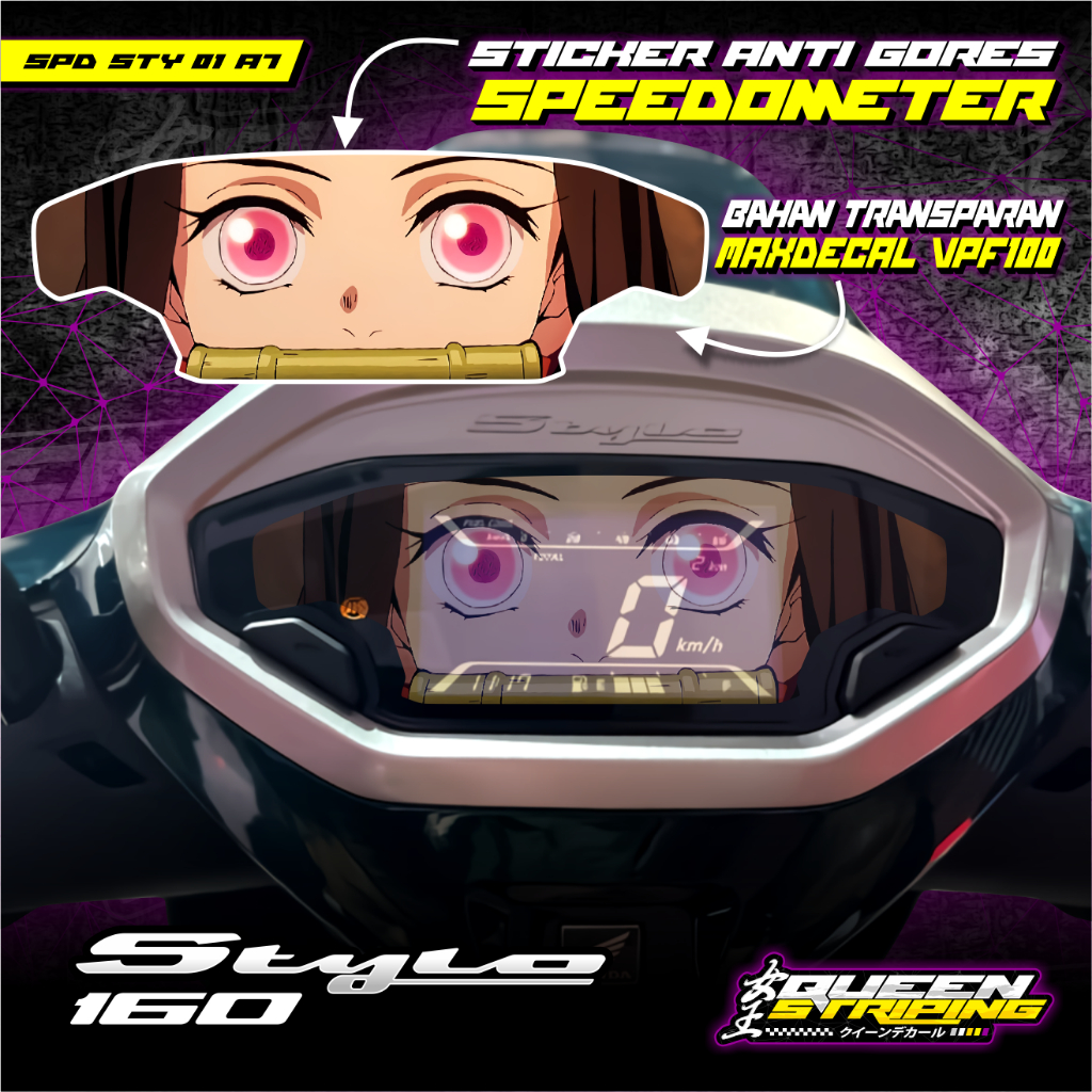 Stiker Transparan Speedometer Stylo Karakter Anime Nezuko - SPD