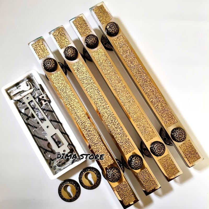 ( 4 Handle + Kunci ) Handle 20 X 40 ANTIK Tarikan Pintu Kupu Tarung Set Body Pegangan Pintu Modern A