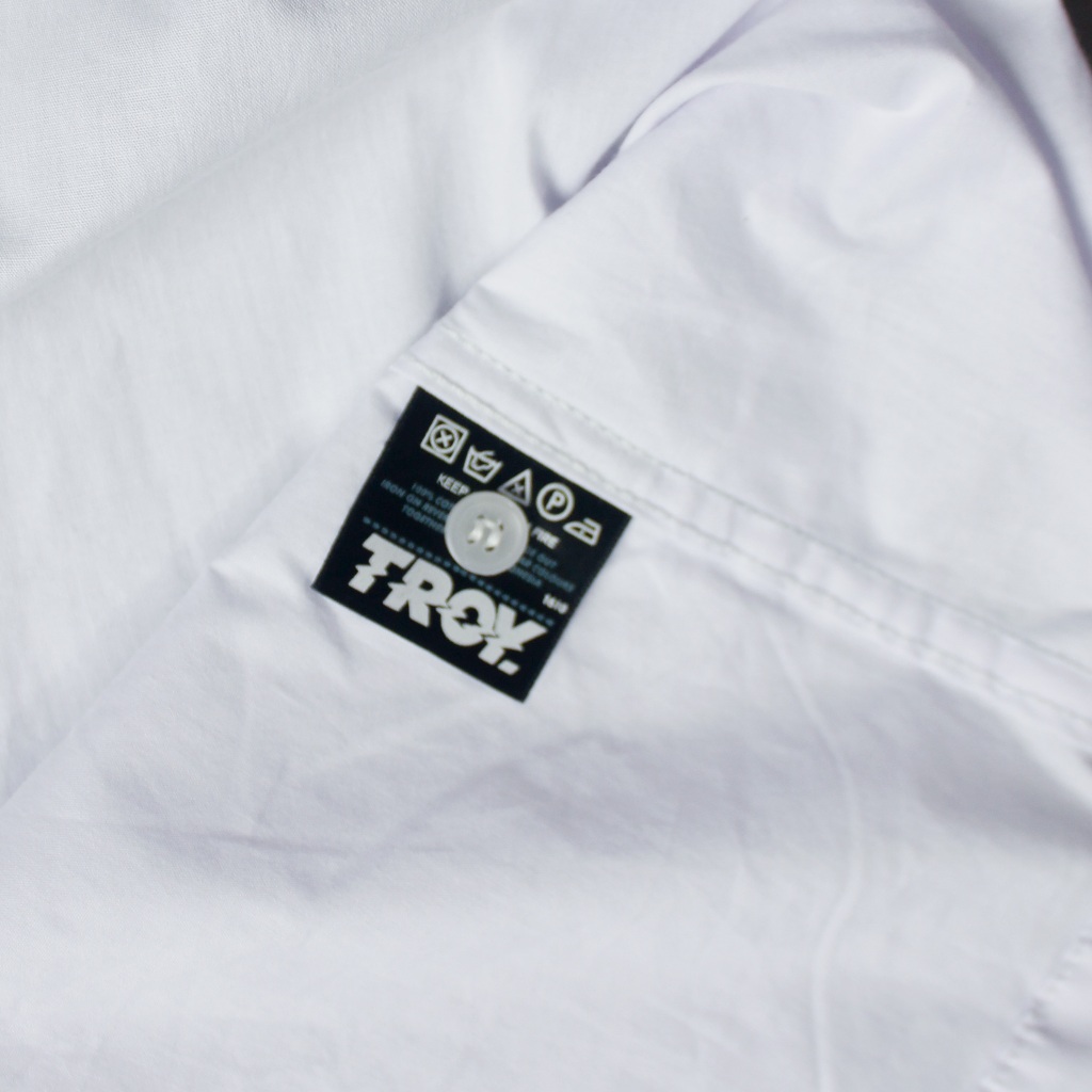 Troy Company Short Shirt White Blue Algae - Kemeja Lengan Pendek Pria Putih KMJ 2951