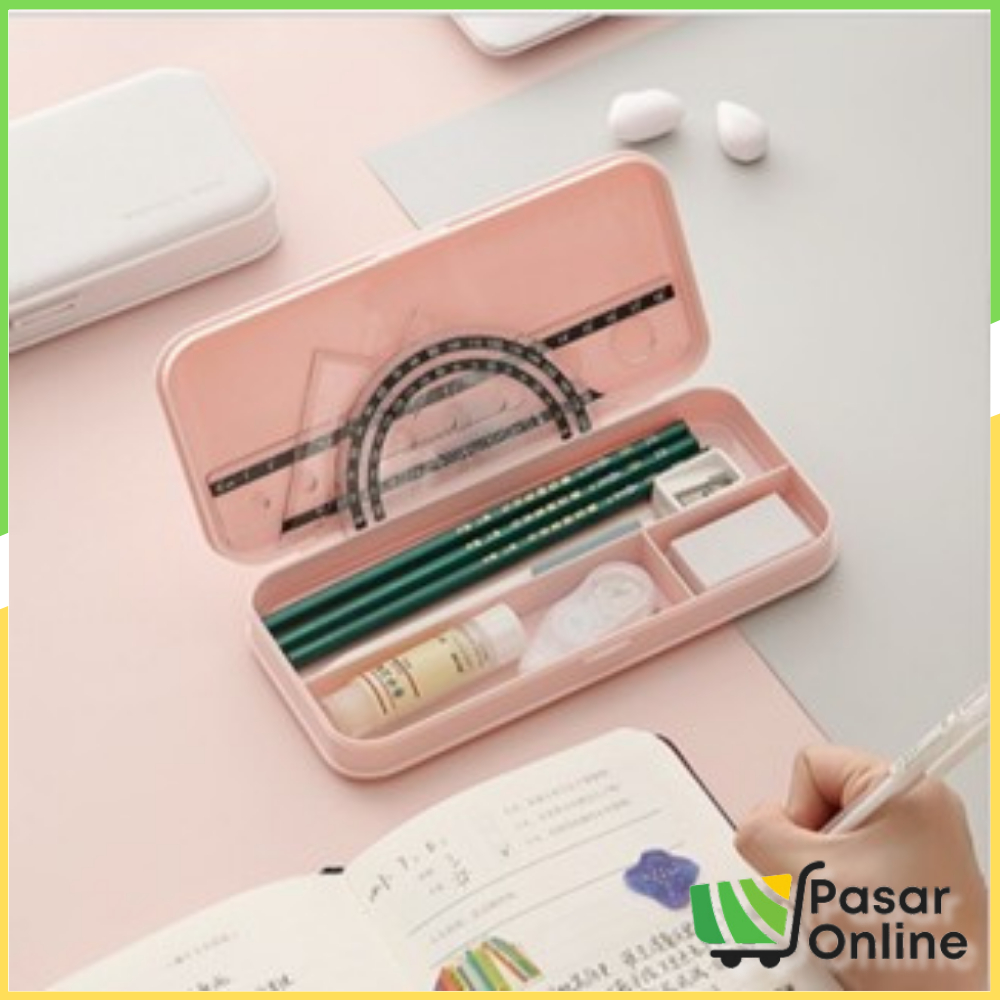 

Kotak alat tulis-sederhana matte, kotak alat tulis warna matte,kotak pensil kompartemen kapasitas besar multifungsi Y3431