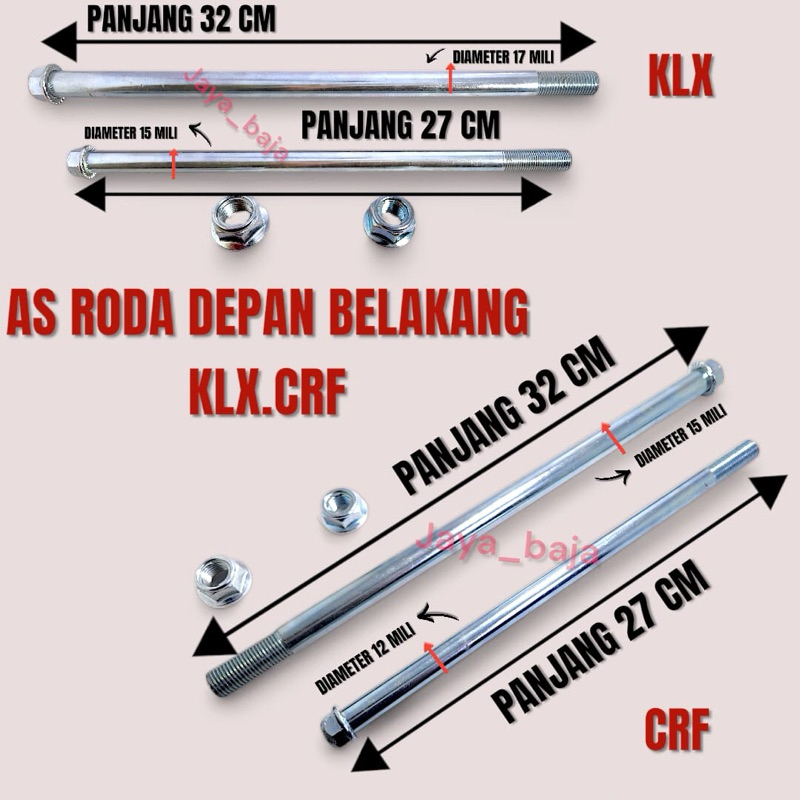 As Roda Depan Dan Belakang/ As Roda Depan CRF/As Roda Belakang CRF/As Roda Depan KLX/As Roda Belakan