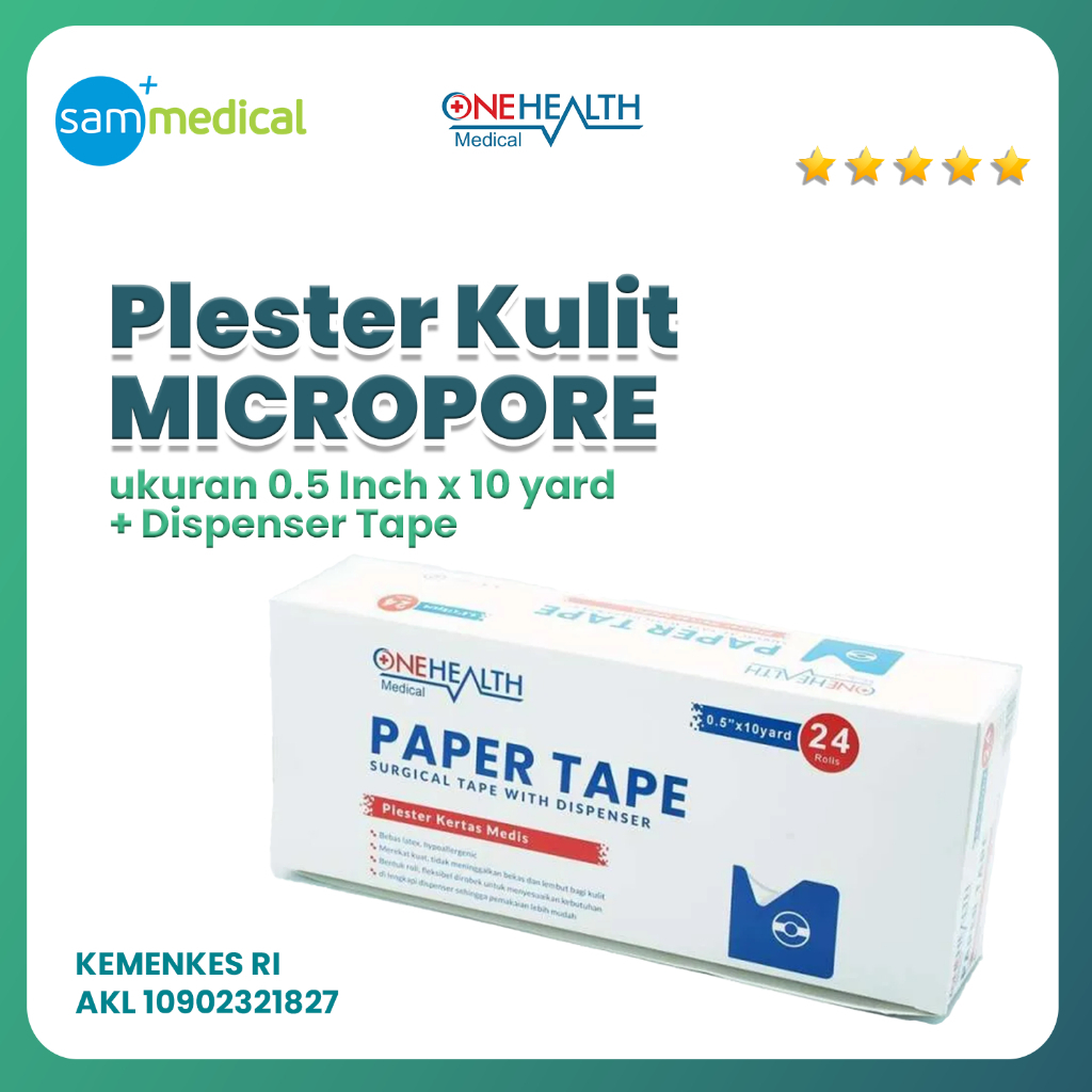 One Health  Micropore Surgical Tape / Plester Luka / Plester Putih / Plester Kertas @Satuan