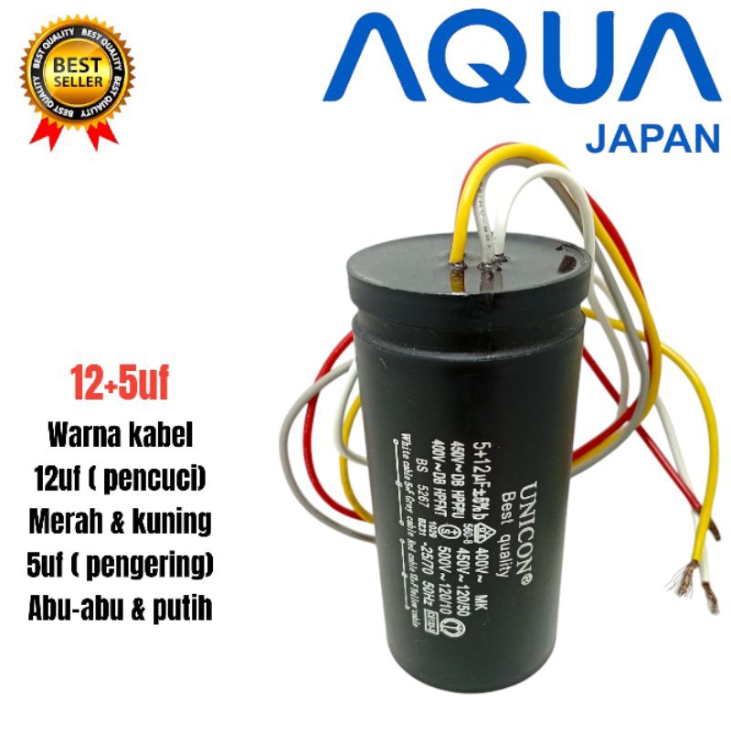 kapasitor mesin cuci sanyo / aqua 2 tabung qw1080xt qwp1250 qw751xt qw740xt qw850xt