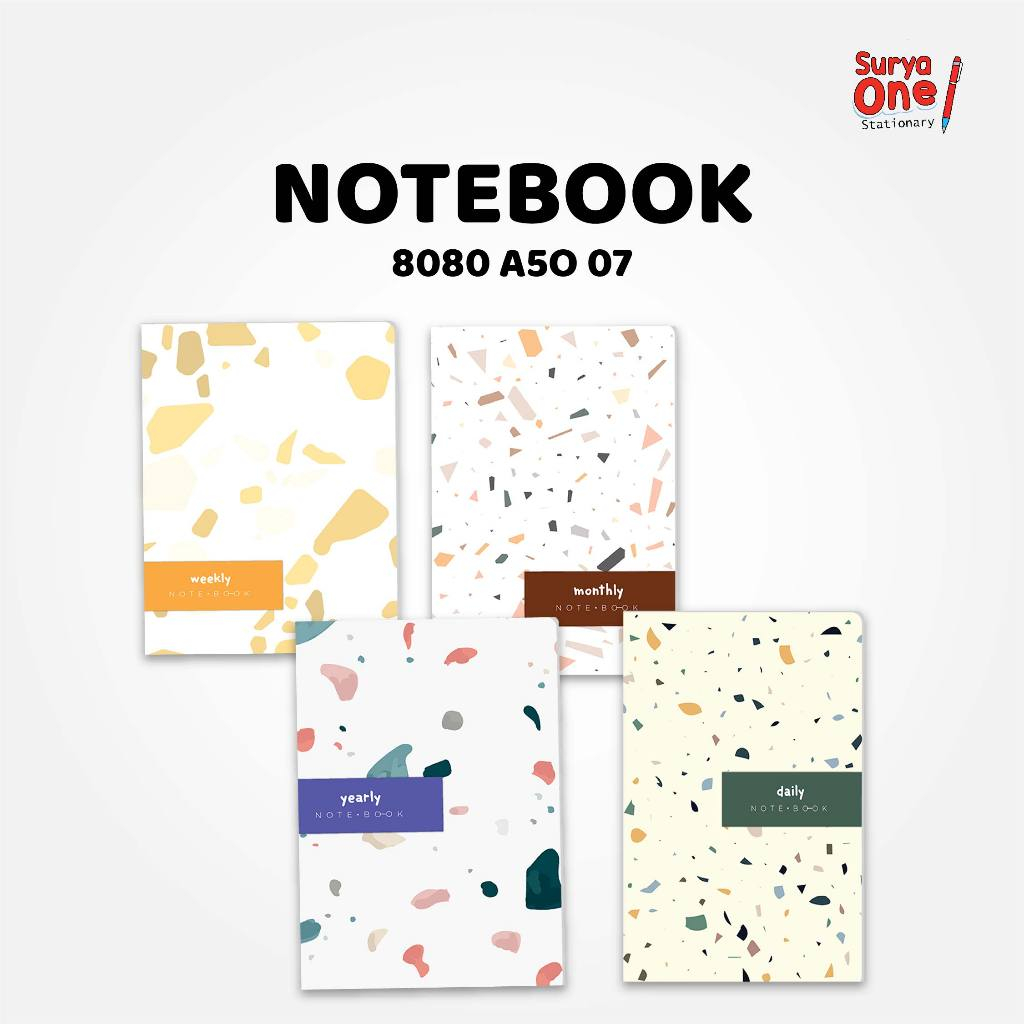 

Note Book Greebel A5 80 Lembar 8080 A5O 07 / Buku Tulis / Buku Catatan Motif Aesthetic Suryaone