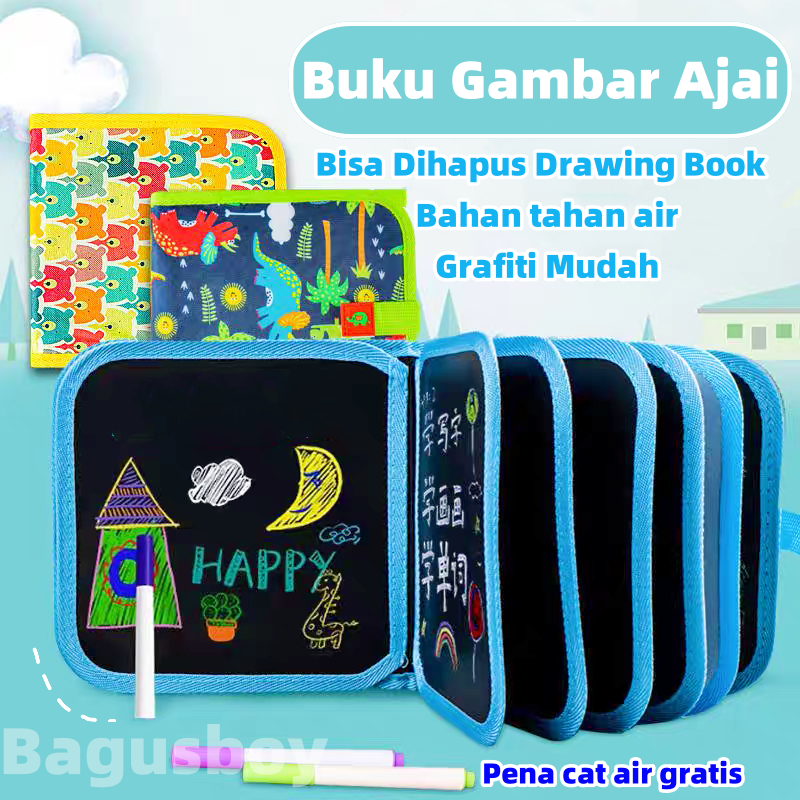 

Buku Gambar anak Dinosaur 6/10 Halaman Magic Pen Painting Mainan Edukasi Portable