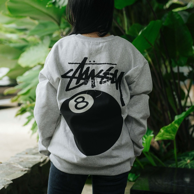 Stussy 8 Ball Sweater Ash Heather Original