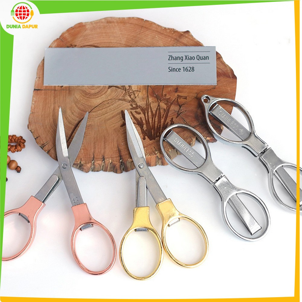 

Gunting Lipat Mini Model Kacamata Stainless Steel / Gunting Travel Scissors Anti Karat Serbaguna Dunia Dapur C1199