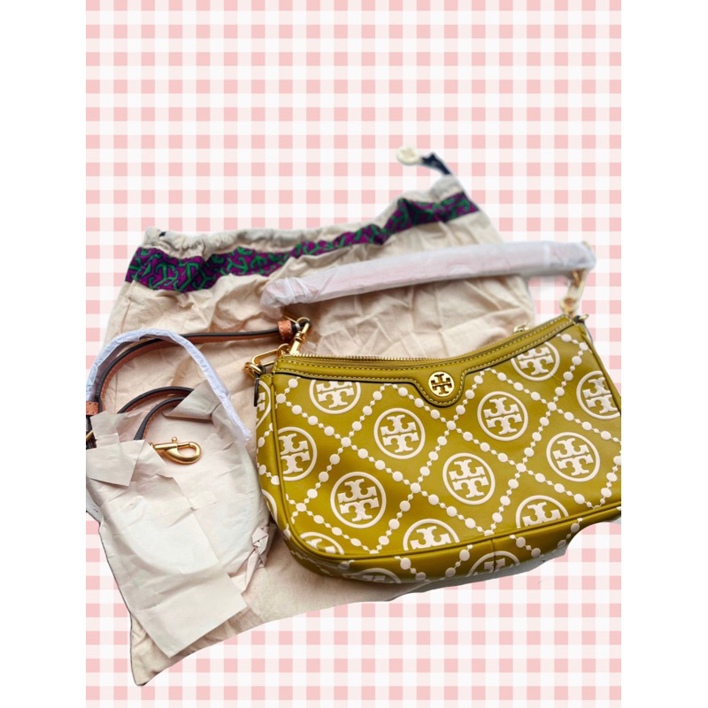 TOR*Y BURCH T MONOGRAM EMBOSSED CONTRAST STUDIO (lemon)