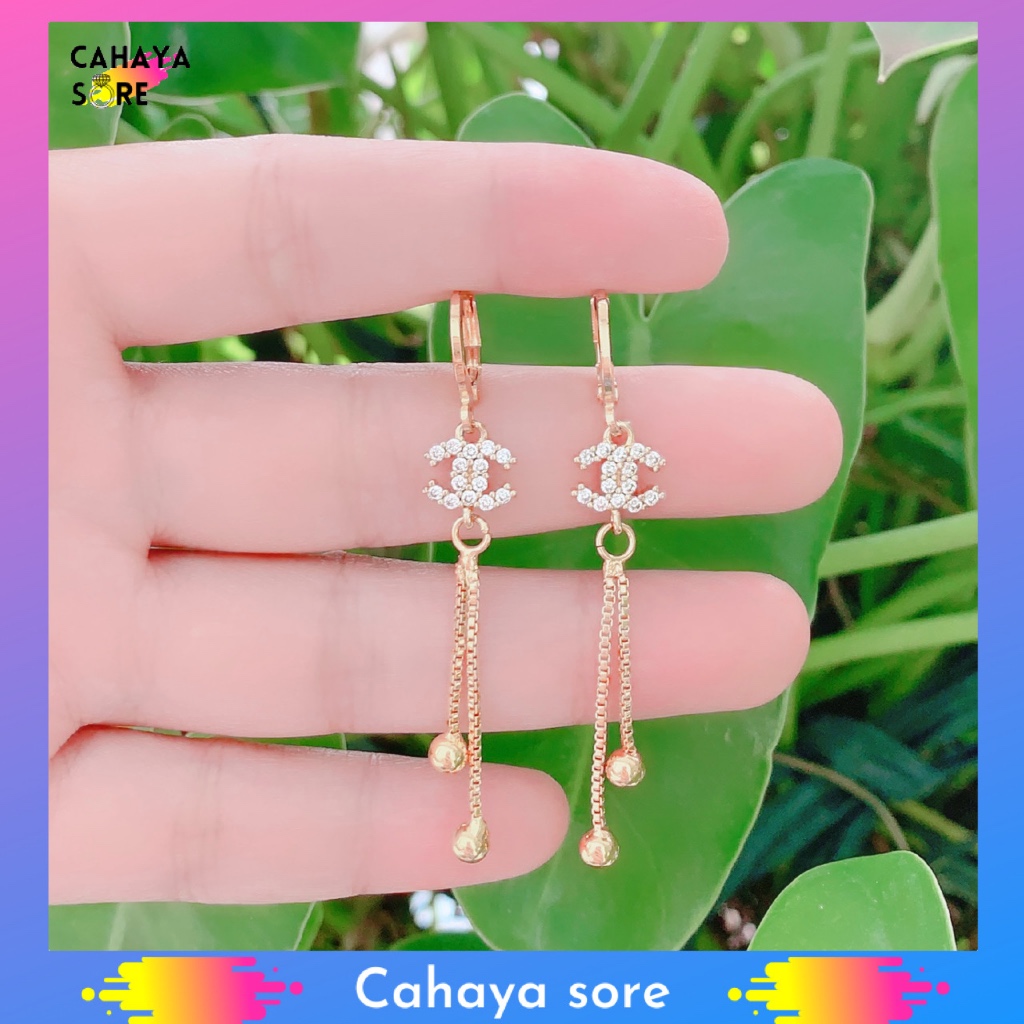 Anting Xuping Gold Anting Dewasa Model Clip Permata Satu AD38
