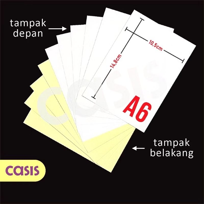 

kertas stiker hvs A6 isi 100lbr doff& glossy print resi atau foto