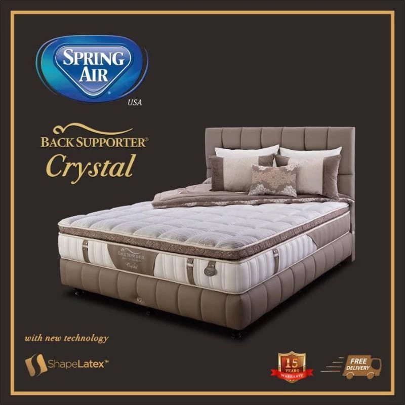 Spring Air Crystal | Kasur dan Full Set HB Link | 100/120/160/180/200x200 | SP Mattress