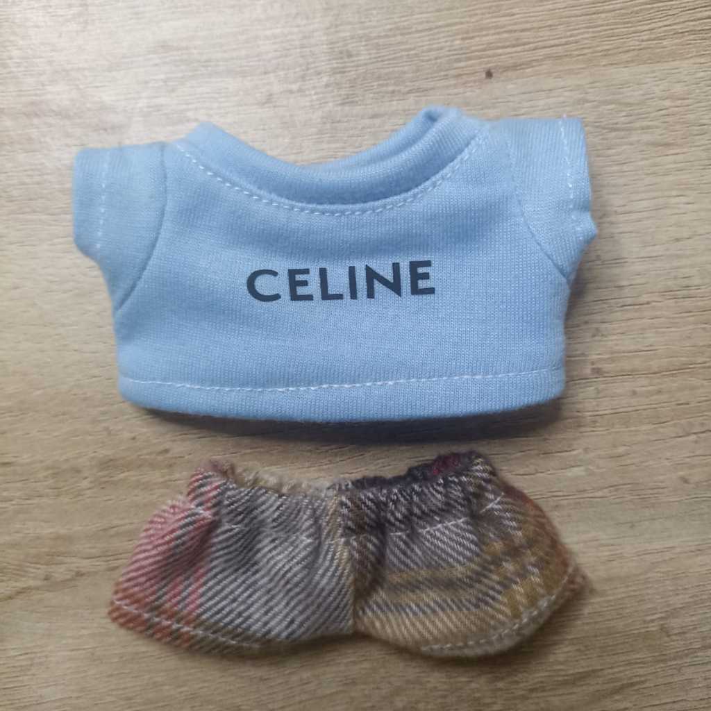 SC-IDOLLOOK TAEHYUNG V BTS KAOS BIRU CELINE FOR DOLL 10 CM 15 CM 20 CM BAJU BONEKA