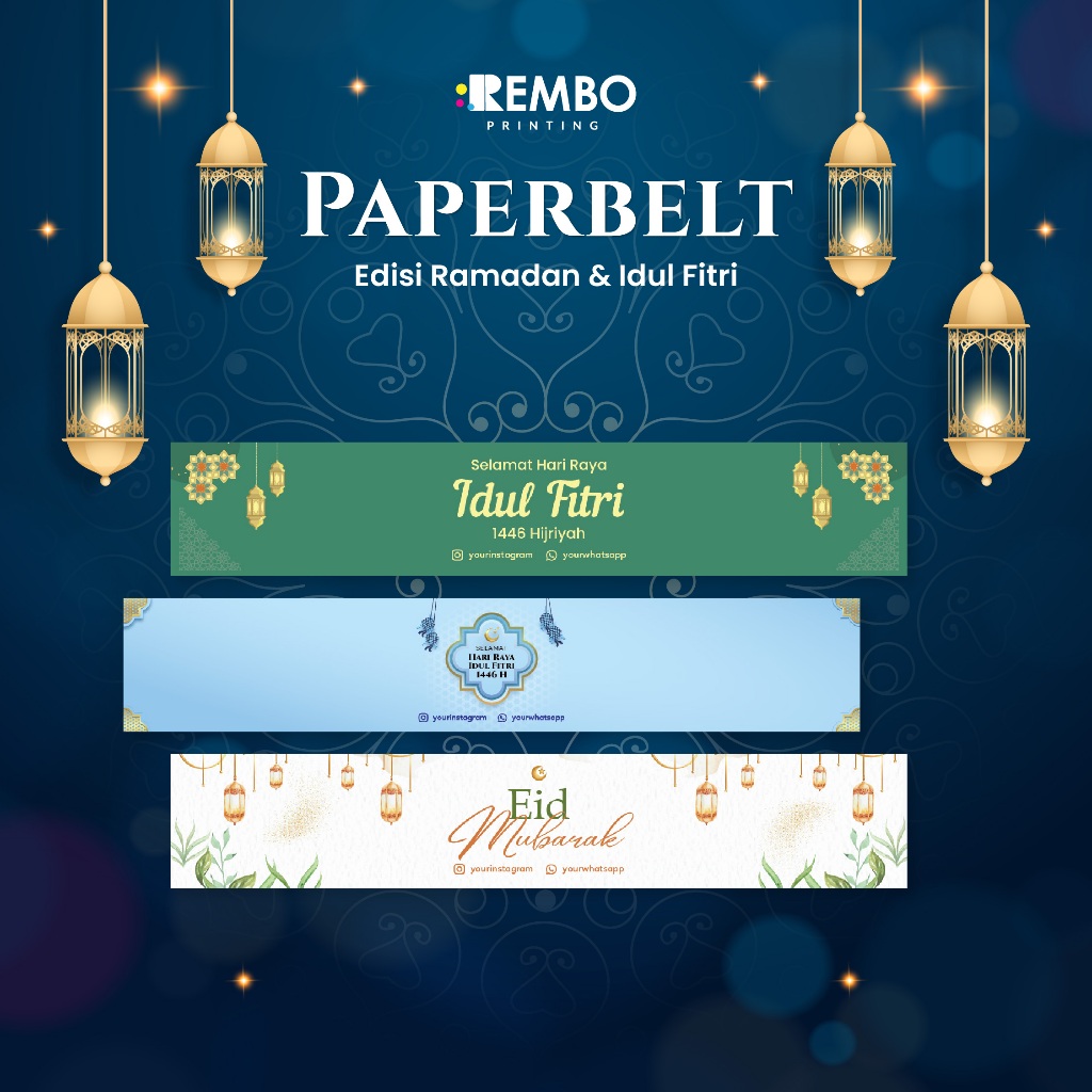 

Paper Belt Puasa & Lebaran / Paper Sleeve / Label Segel Box / Packaging Sleeve / Paperbelt
