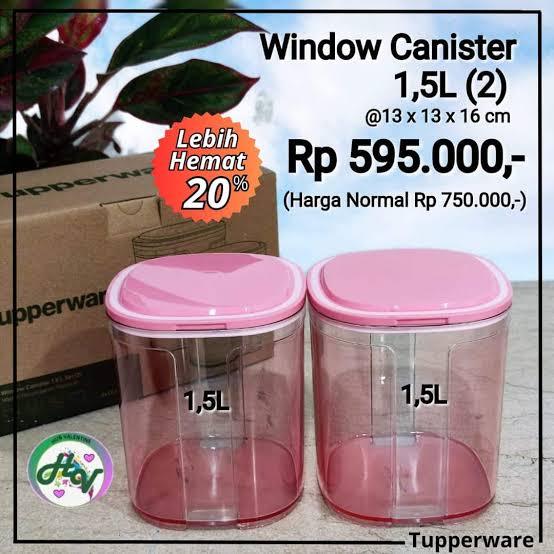 Tupperware SALE - Window Canister 1,5L - Toples Transparan (2 pcs)