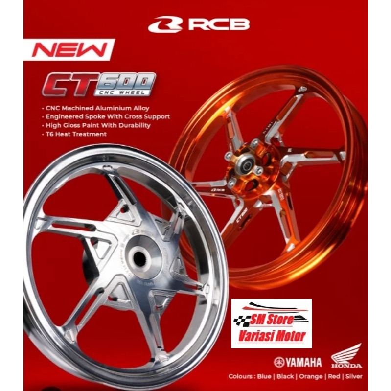 VELG RCB CNC CT 600 HONDA VARIO 125 150 160 NEW OLD PALANG 6 VELG RIM RACING BOY CNC