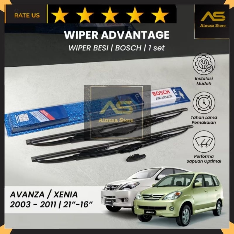 WIPER BLADE MOBIL AVANZA / XENIA 2004 - 2011 BOSCH ADVANTAGE 21" - 16" ORIGINAL