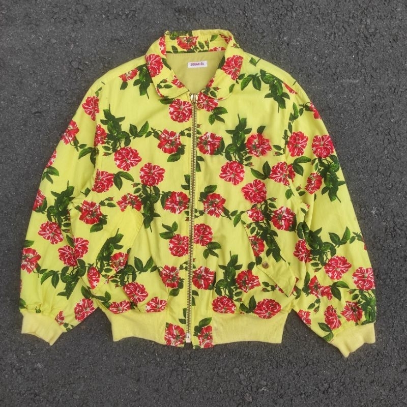 JAKET SKENA BOXY RETRO BOMBER VINTAGE FLOWER FLORA FULL PRINT AOP LUXURY SUGAR DS JACKET not MARNI M