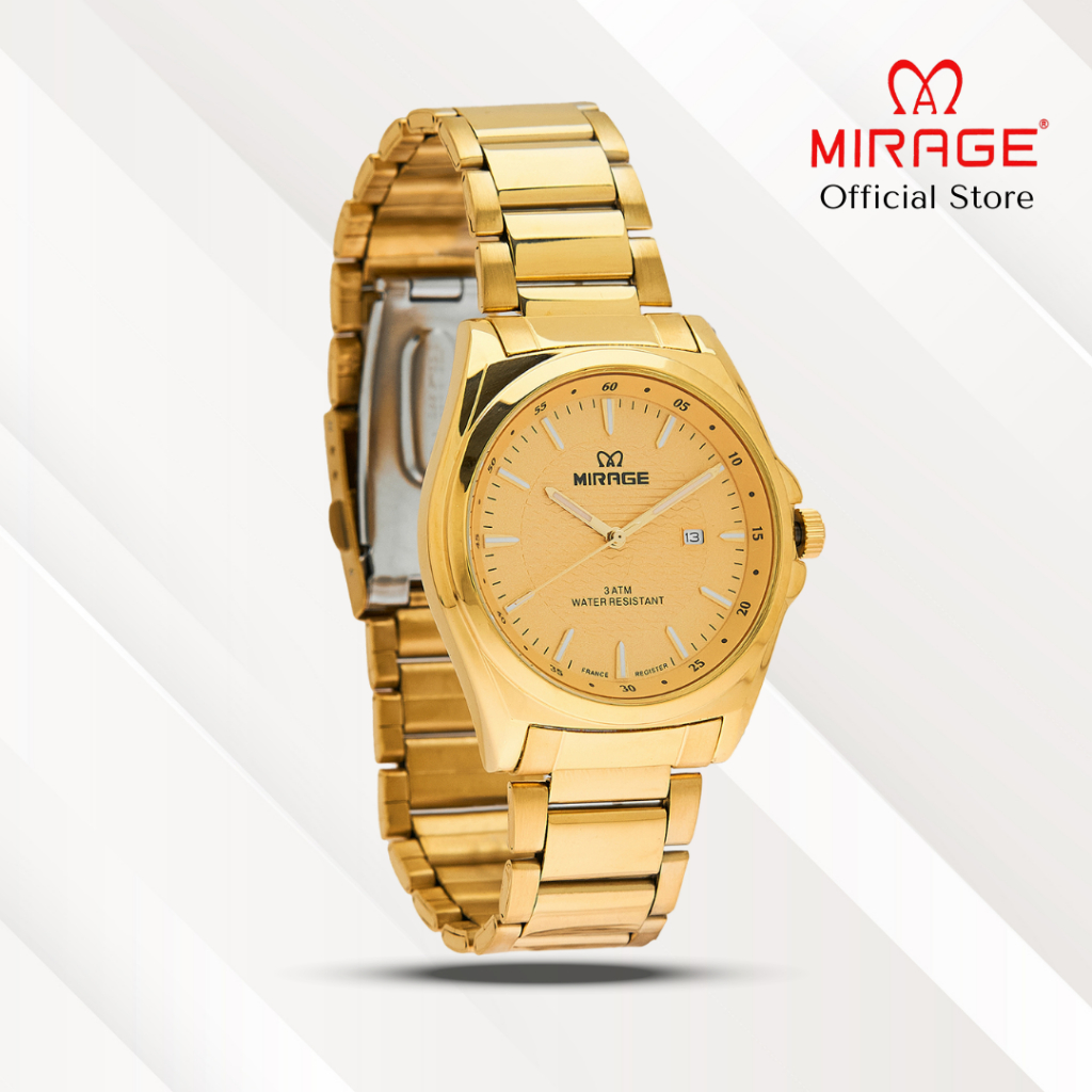 Mirage Jam Tangan Pria Analog 8832 M Gold Original Stainless