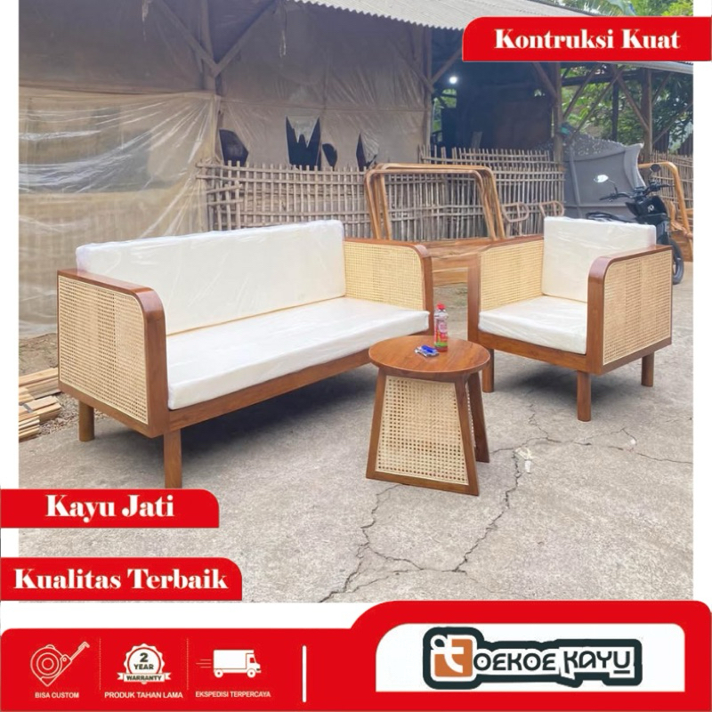 kursi sofa rotan kursi tamu rotan minimalis modern