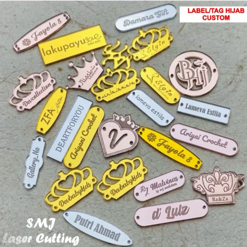 Label Tag Hijab Akrilik Custom