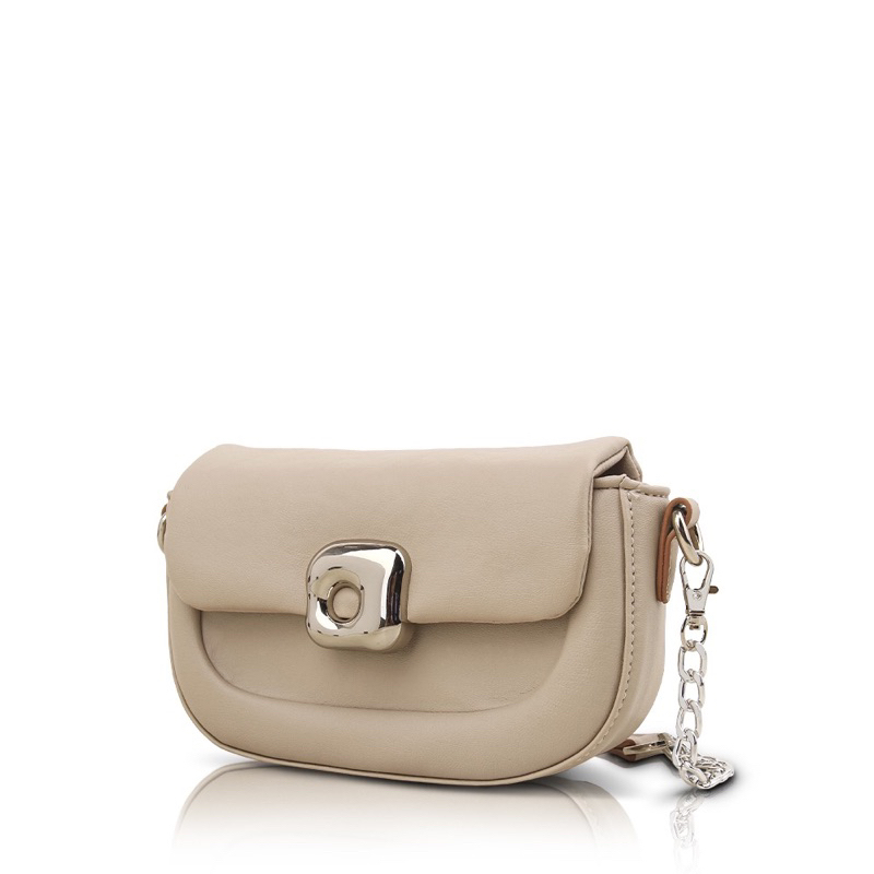 LES CATINO Tas Selempang Wanita Hilda Saddle Crossbody Solid - SMOKE GREY