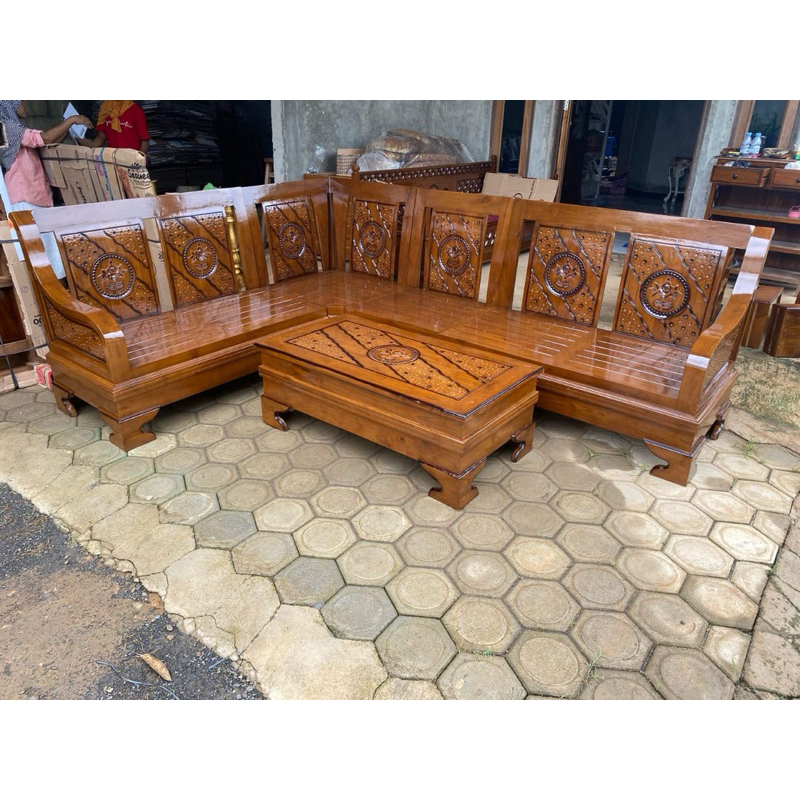 kursi tamu sudut minimalis jati kursi sudut jati kursi tamu minimalis jati