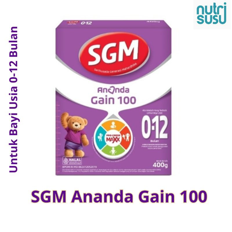 SGM Ananda Gain 100 400gr - SGM Gain 100 0-12 Bulan