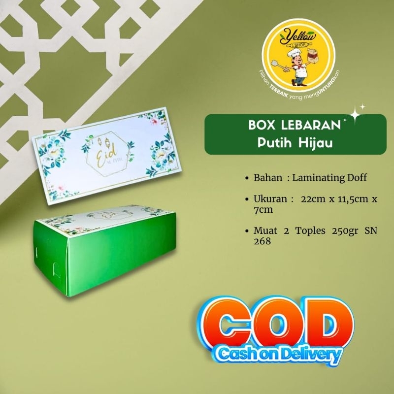 

BOX LEBARAN PUTIH HIJAU / 2 TOPLES 250GR SN 268