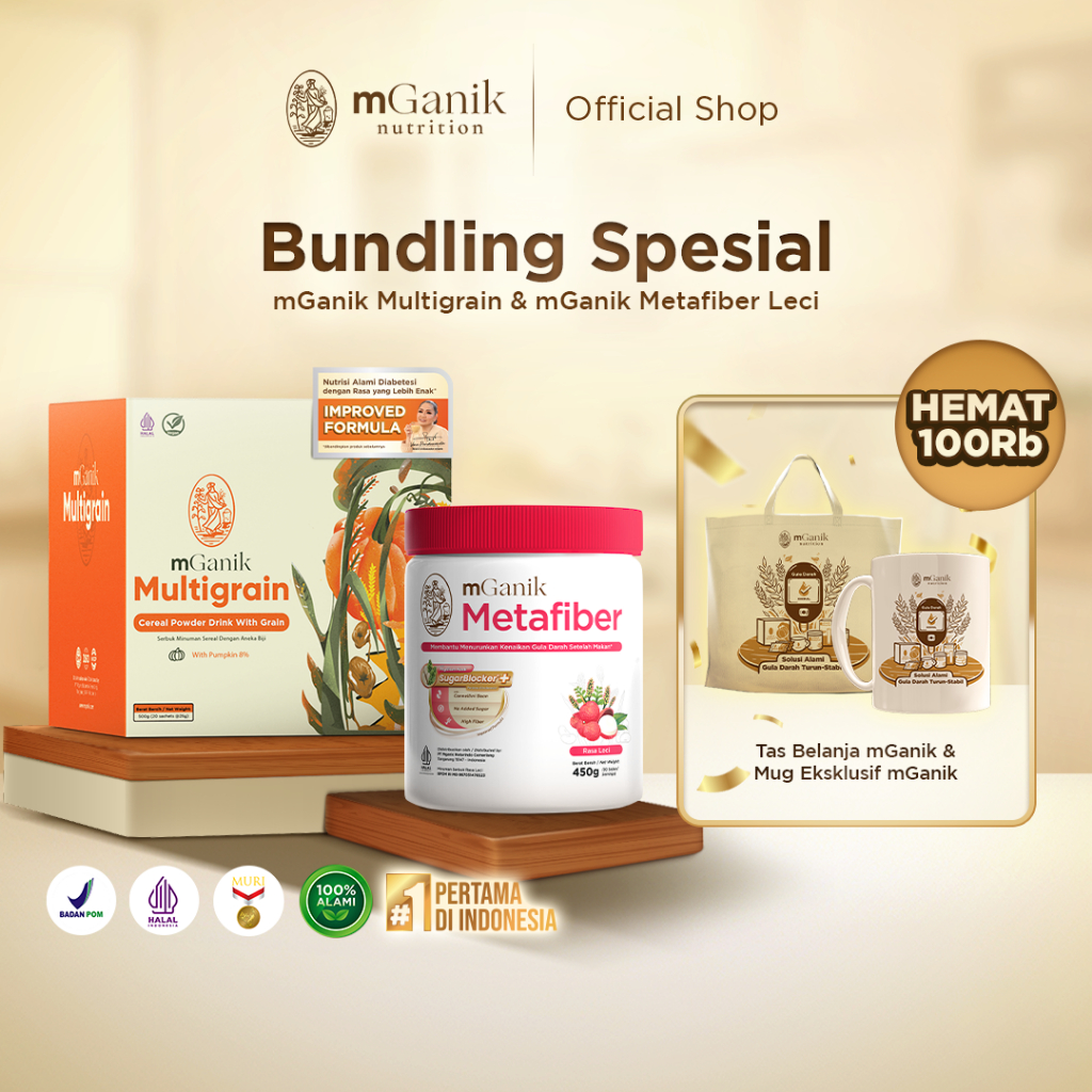 

mGanik Multigrain Labu Kuning 500gr & mGanik Metafiber Leci 450gr