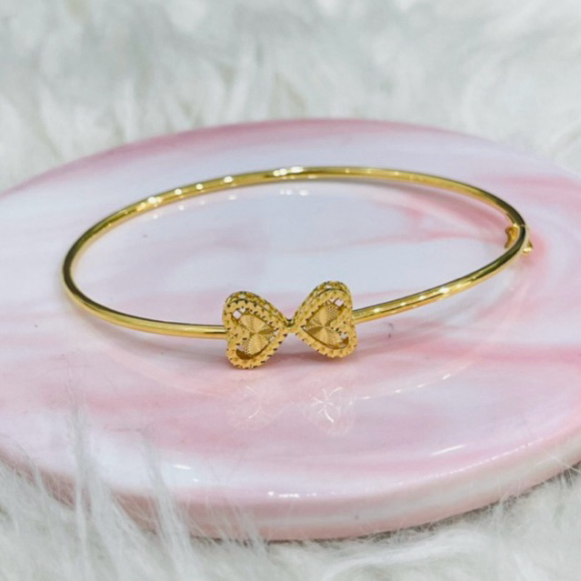 gelang bangle love pita simple elegant emas asli kadar 875