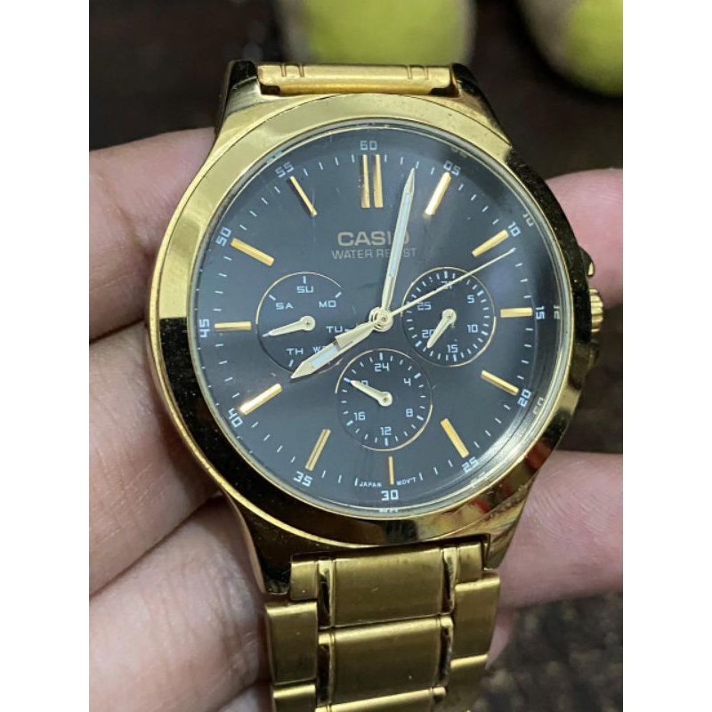 jam tangan pria original casio gold preloved bekas second