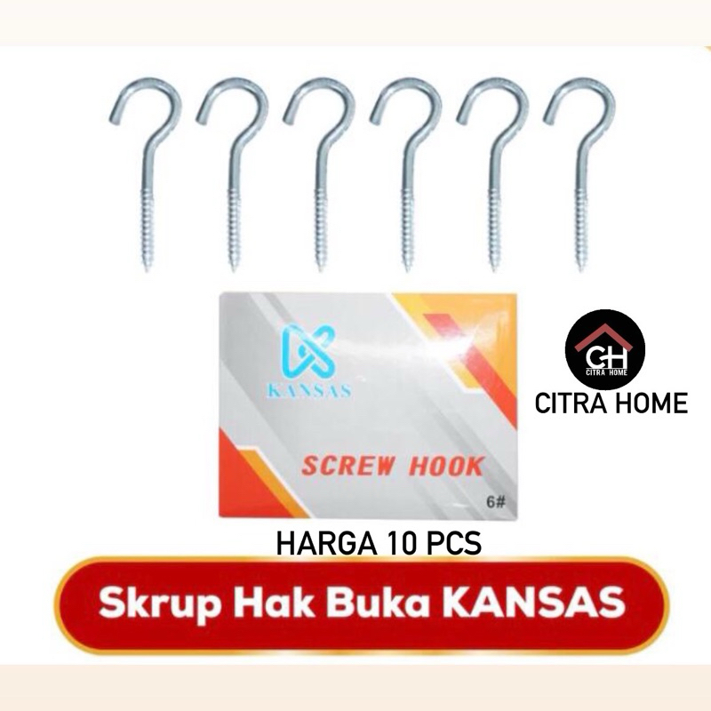 Kansas Skrup Hak Mata Buka No 6,8,10,12,14,16 Harga 10pcs