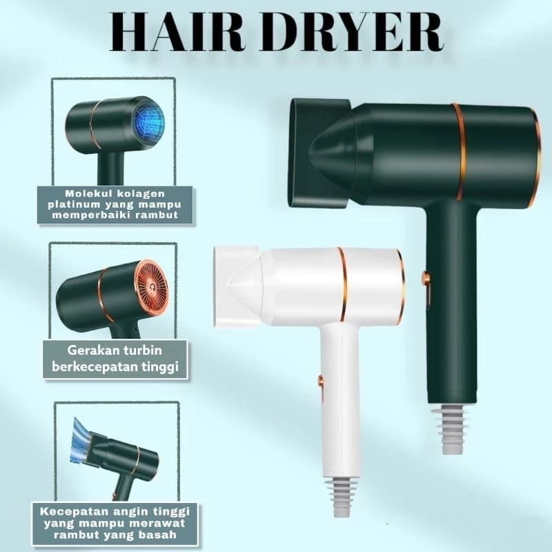 COD Hair Dryer Pengering Rambut Ionik Sisir hair dryer Portable
