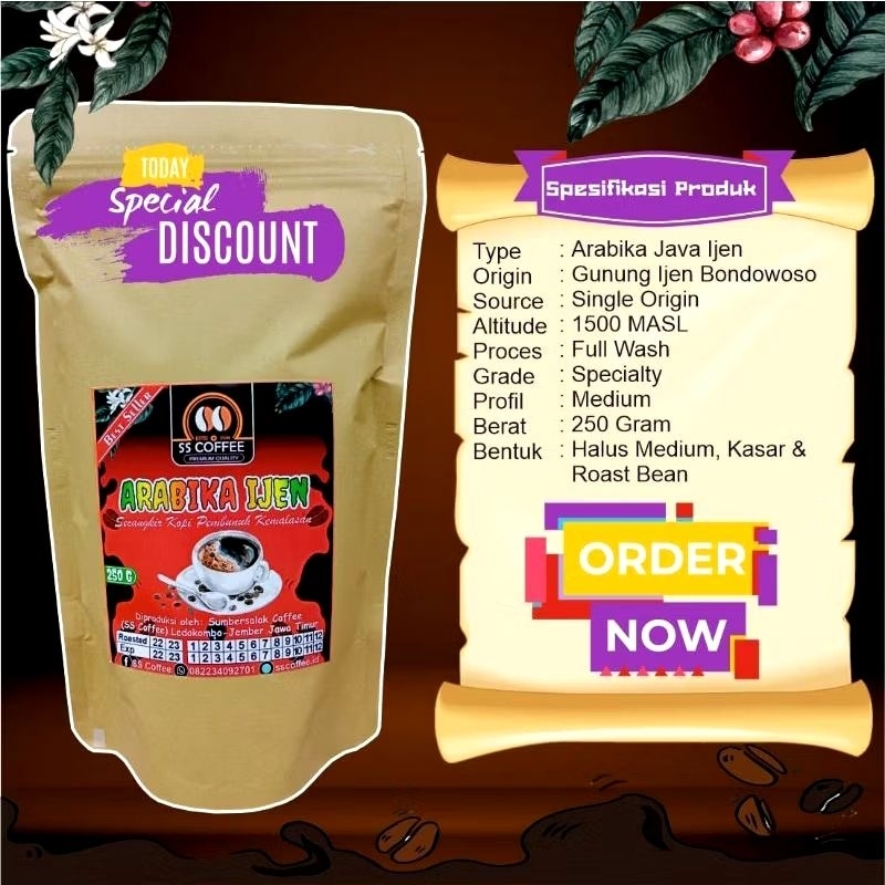 

Kopi Arabika Java Ijen Bondowoso | Grede A | SS COFFEE