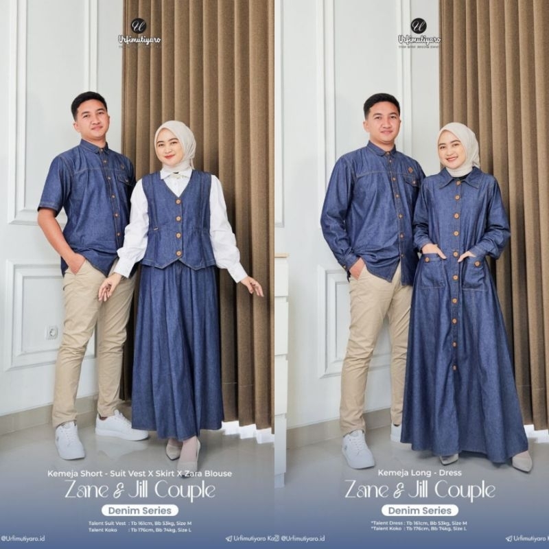 Urfimutiyaro Zane & Jill Couple Denim Series Xs-5Xl [Close❌] Vest Coat Skirt Dress Kemeja /Terbatas