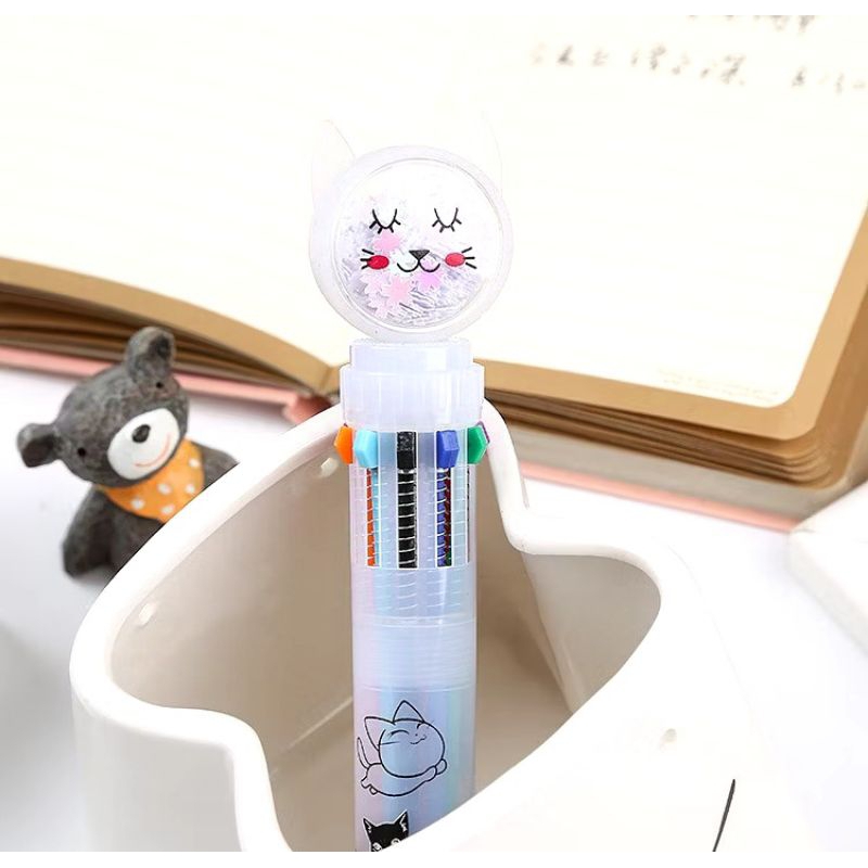 

bolpoin isi 10 warna motif kucing