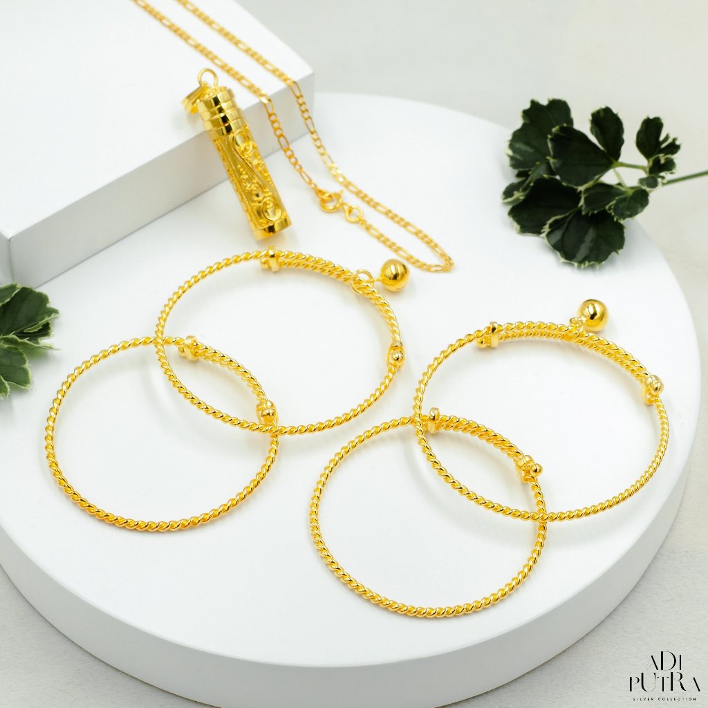 Inspirasi Set Bayi Perak 925 Lapis Emas // Gelang Bayi Perak Lapis Emas // Badong Liontin Bayi Perak