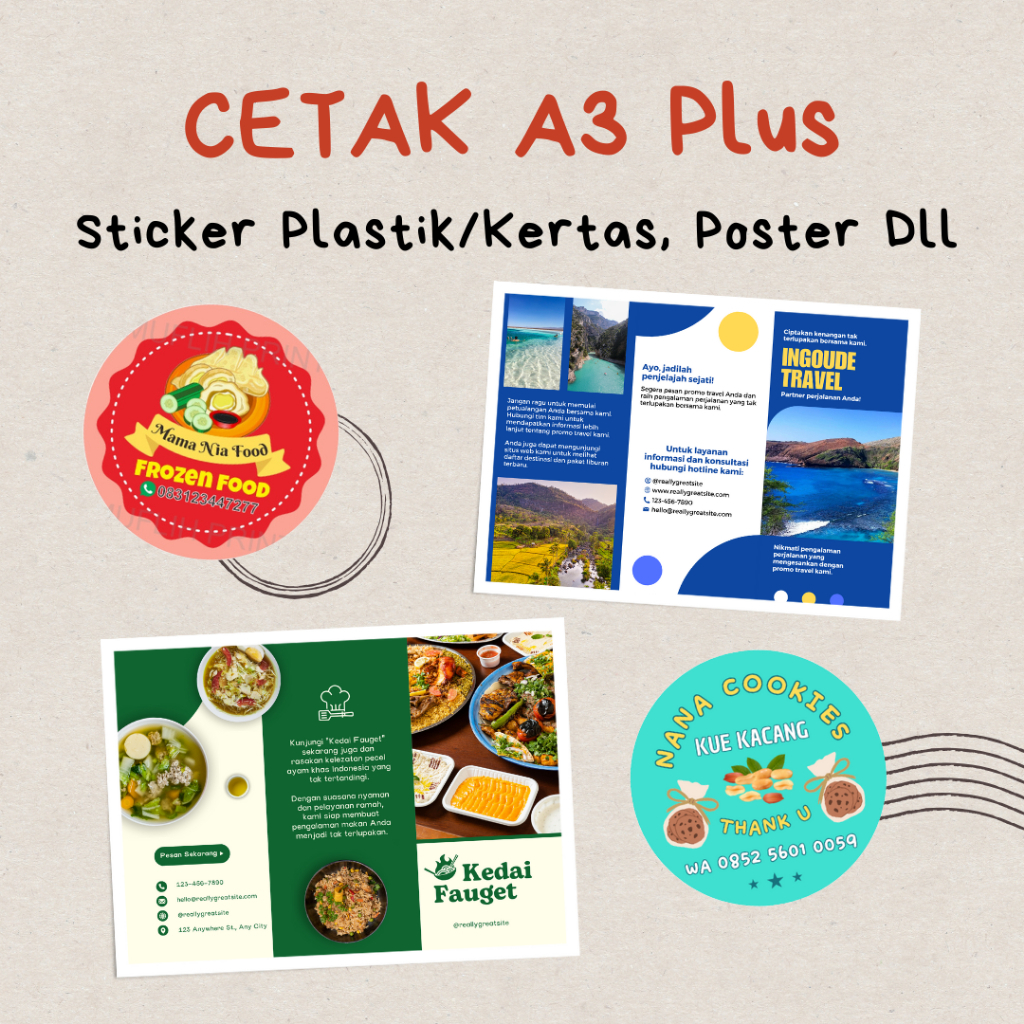 

Cetak A3 Plus (Sticker Plastik/Sticker Kertas/Poster/Dll)