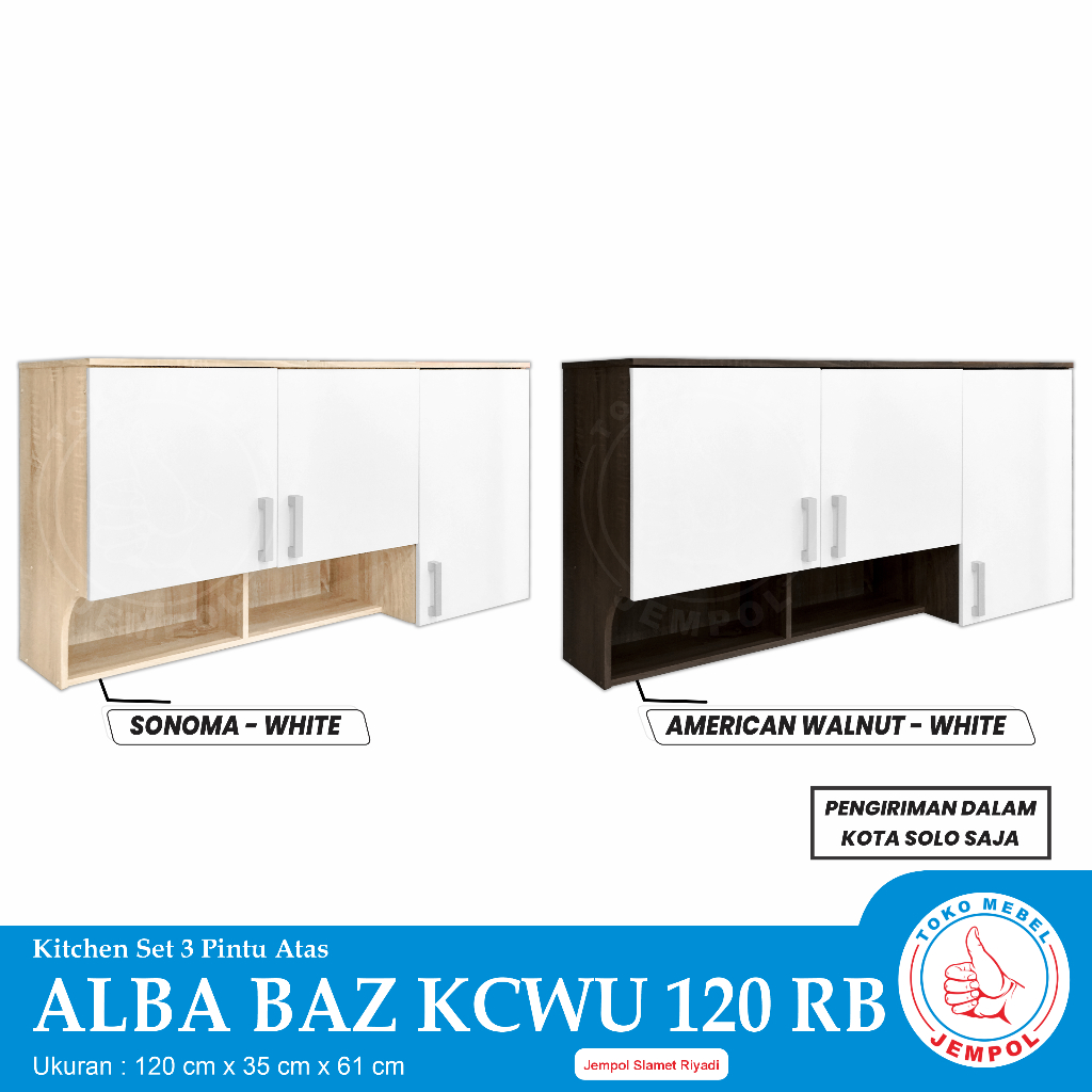 Pira Metropolis - ALBA BAZZ KCWU 120 RB / Bufet Rak Dapur Gantung / Kitchen Set Atas