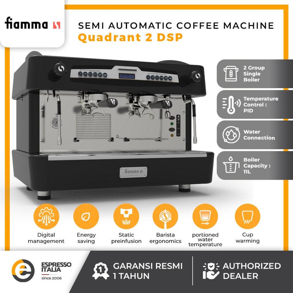 FIAMMA QUADRANT 2 DSP - Mesin Kopi Espresso Semi Automatic 2 Group Volumetric