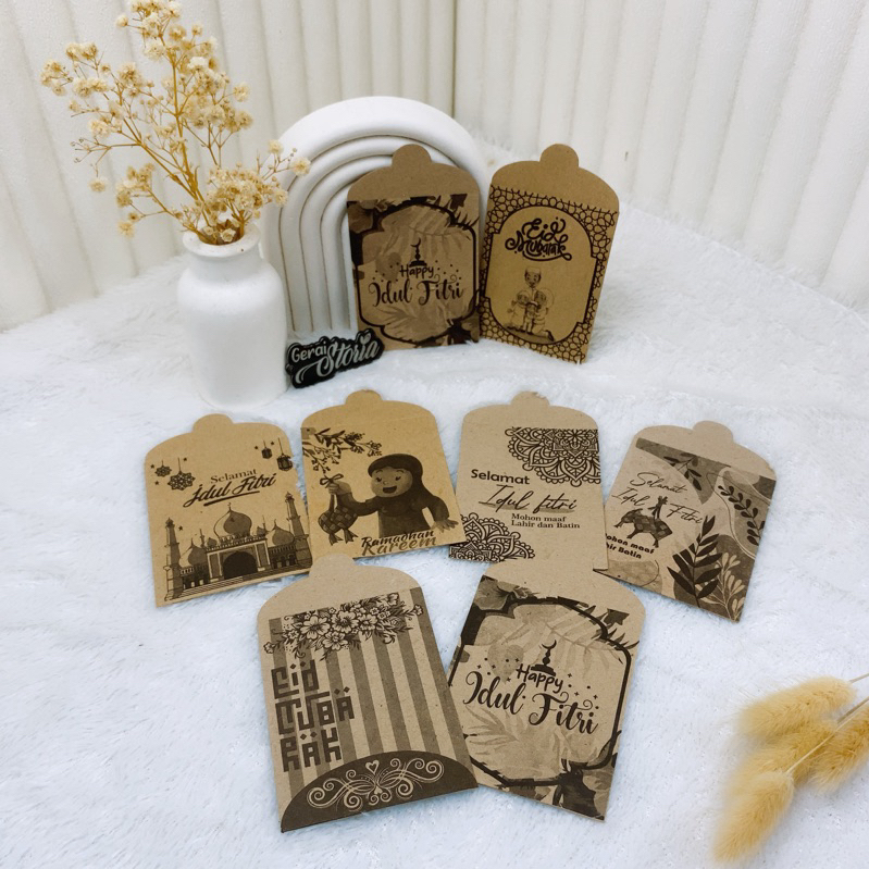 

10pcs AMPLOP LEBARAN HARI RAYA IDUL FITRI / ANGPAU LEBARAN / amplop lebaran rustic unik