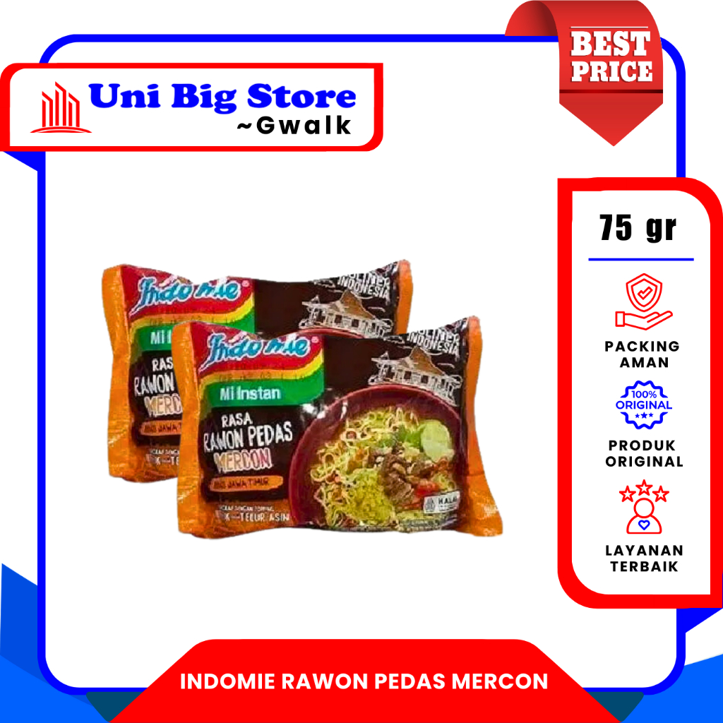 

INDOMIE MI INSTAN RAWON PEDAS MERCON KHAS JAWA TIMUR - 75 gr